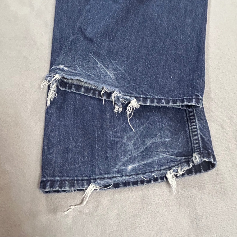Levis 569 Loose Straight Jeans Mens 36x32 Dark Wash Denim Distressed 00569-0147 - Picture 8 of 10